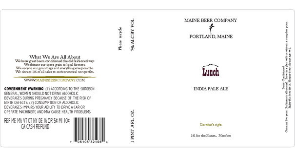 Maine Beer Company Lunch IPA 500ML
