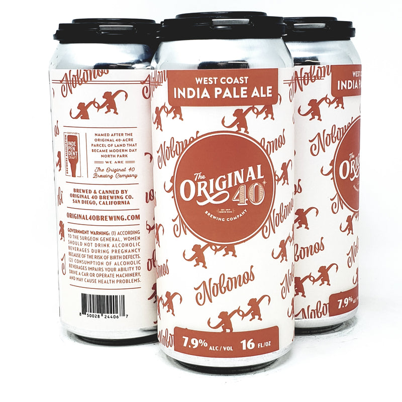 THE ORIGINAL 40 NOBONOS, WEST COAST INDIA PALE ALE 16OZ CANS