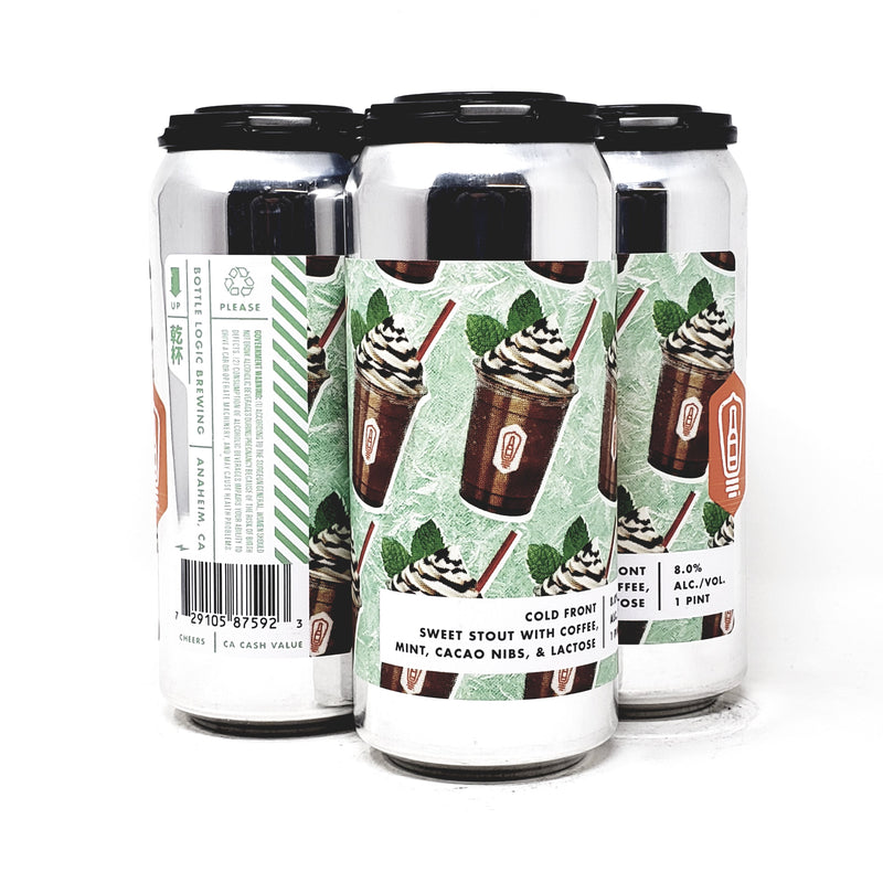 BOTTEL LOGIC, COLD FRONT.SWEET STOUT WITH COFFEE,MINT,CACAONIBS,%LACTOSE.16ozCANS