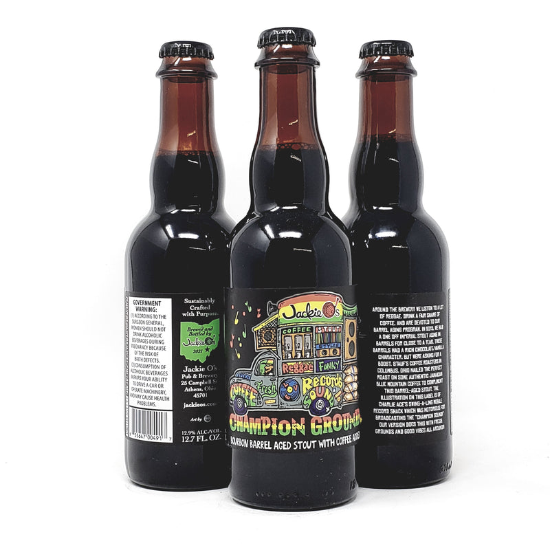 JACKIE OS,CHAMOION GROUND. BOURBON BARRLE AGED STOUT WITH COFFE ADDED.12.7oz BOTTLE