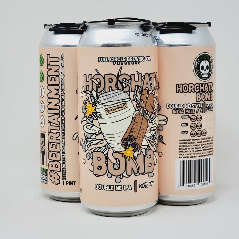 FULL CIRCLE,HORCHATA BOMB, DOUBLE NE STYLE INDIA PALE ALE,16oz CANS