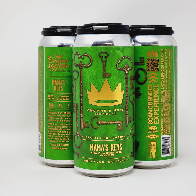 COWNS & HOPS, MAMA'S KEYS, KEY LIME PIE GOSE. 16oz CANS