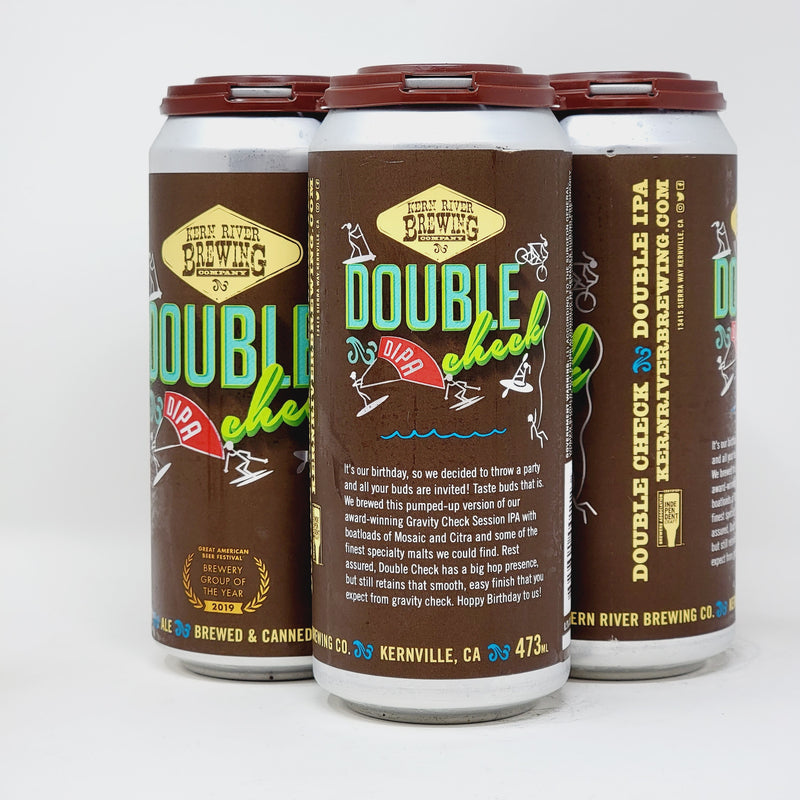 KERN RIVER, DOUBLE CHECK, DOUBLE IPA. 16oz CANS