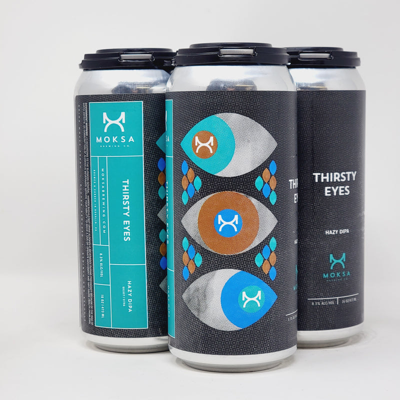 MOKSA, THIRSTY EYES, HAZY IPA. 16oz CAN