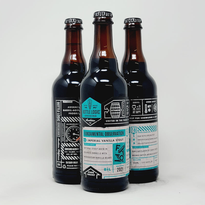 BOTTLE LOGIC 2021 FUNDAMENTAL OBSERVATION BA IMPERIAL VANILLA  STOUT 500ml Bottle ***LIMIT 1 PER ORDER***