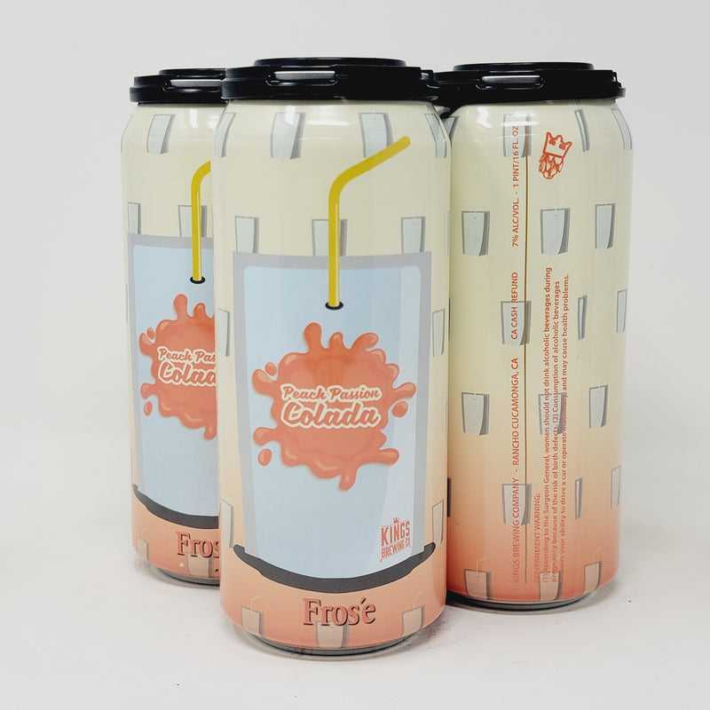 KINGS, PEACH PASSION COLADA, PEACH, PASSION FRUIT , COCONUT, VANILLA. 16oz CAN