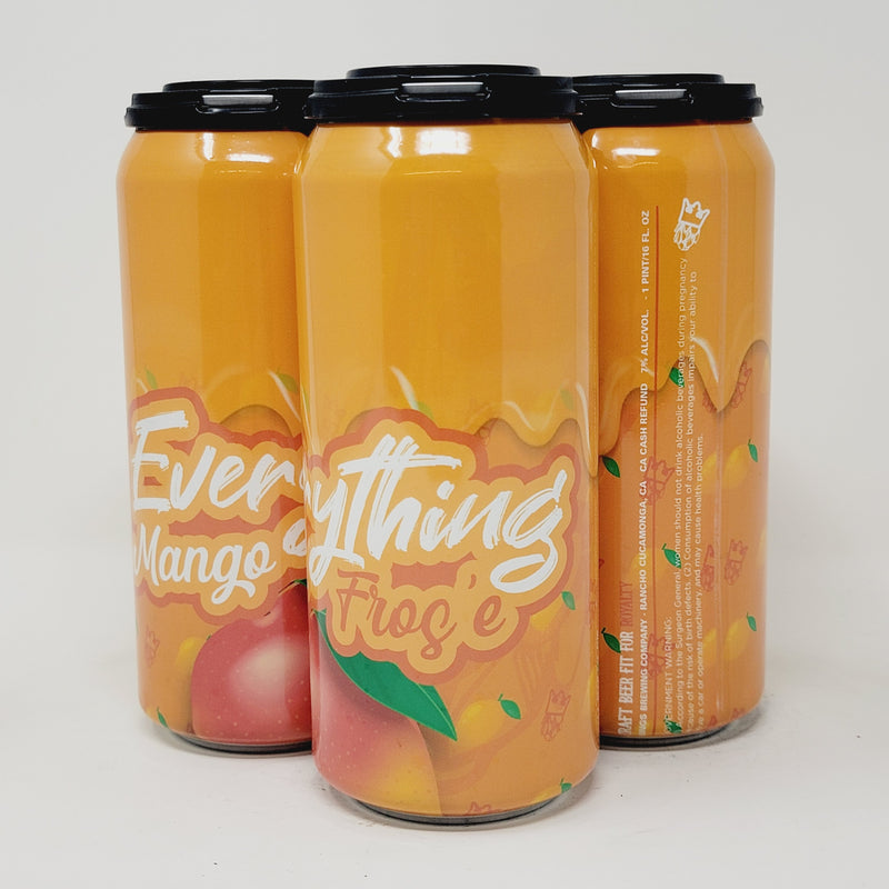 KINGS , EVERYTHING MANGO FROS'E,  Fresh Mango/Mango Coconut/Coconut Candy/Mango Lemonade. 16oz CAN