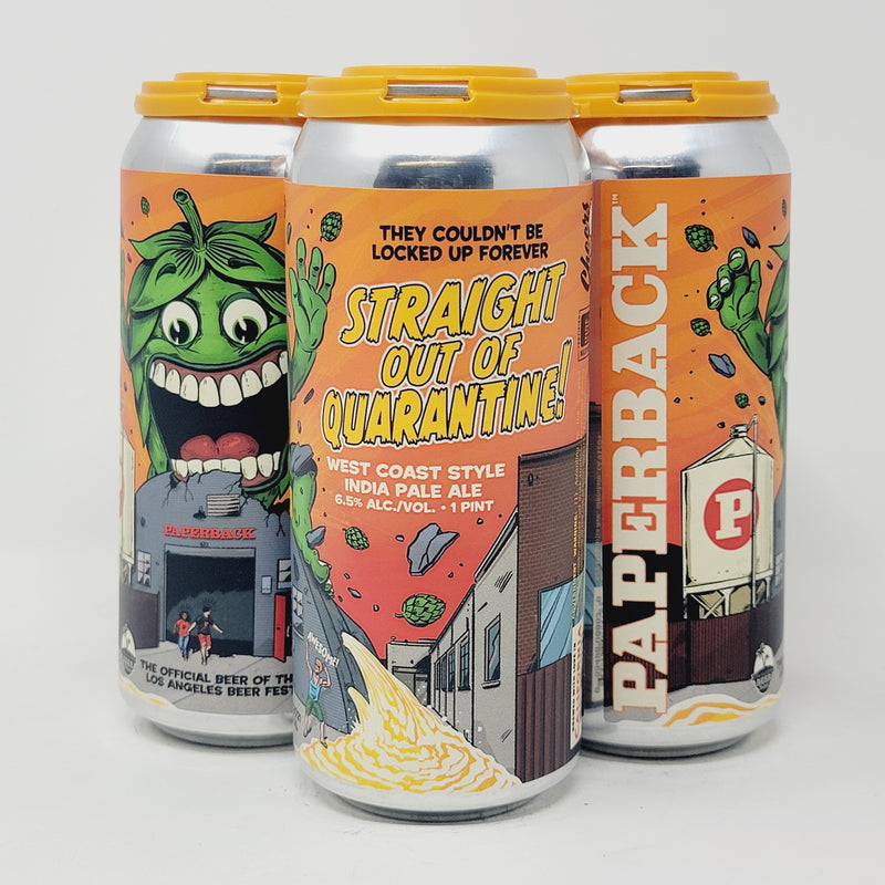PAPERBACK, STRAIGHT OUT OF QUARANTINE! WEST COAST IPA. 16oz CAN