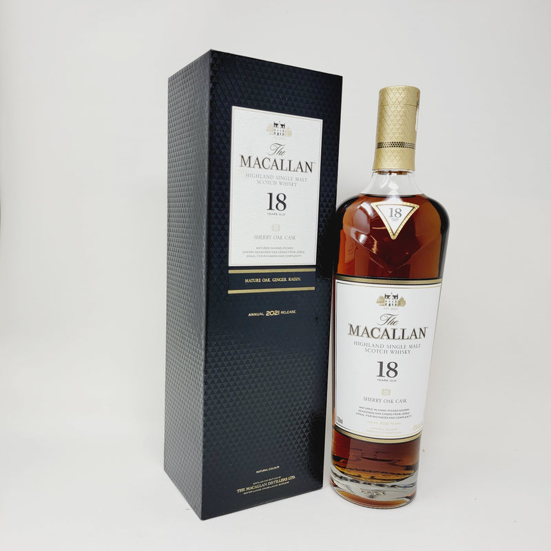 Macallan 18 Year Sherry Oak Cask Highland Single Malt Scotch