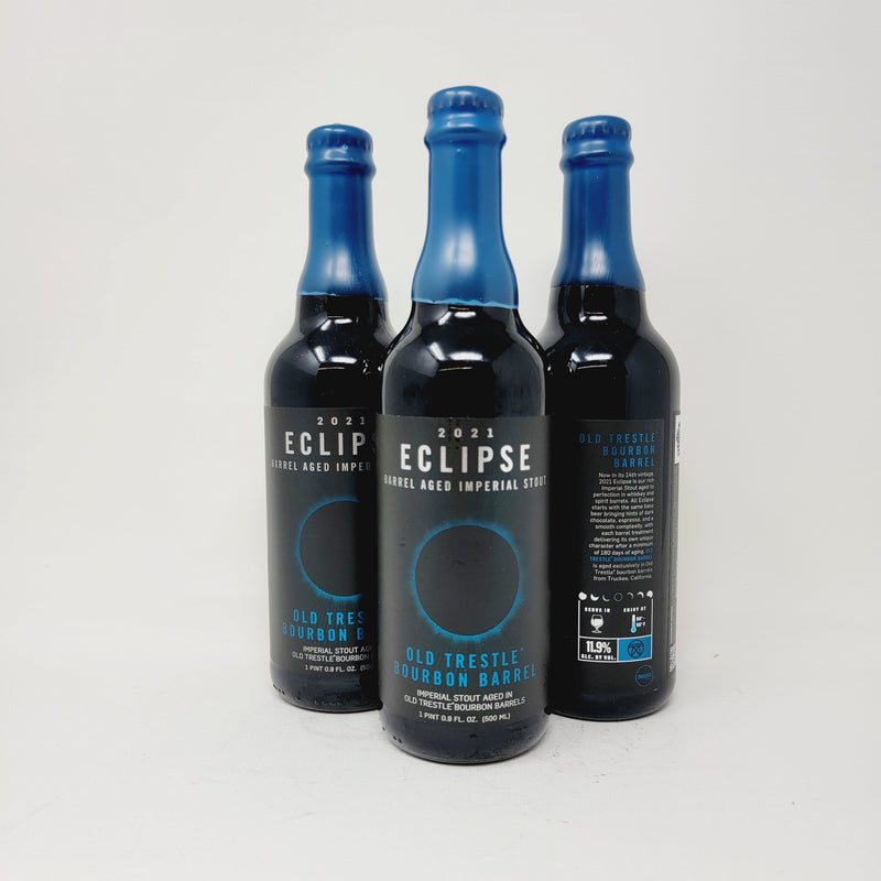 ECLIPSE OLD TRESTLE 2021 IMPERIAL STOUT AGED IN OLD TRESTLE BARREL. 500ml BOTTLE "LIMIT 1 PER ORDER"