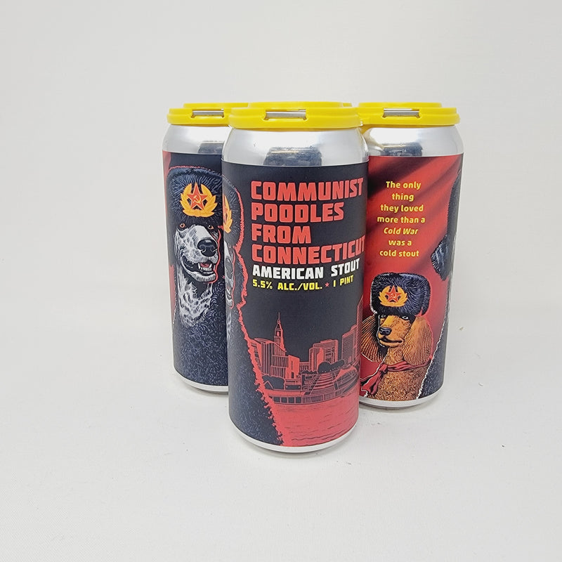 PAPERBACK  COMMUNIST POODLES FROM CONNECTICUT AMERICAN STOUT 16oz CAN
