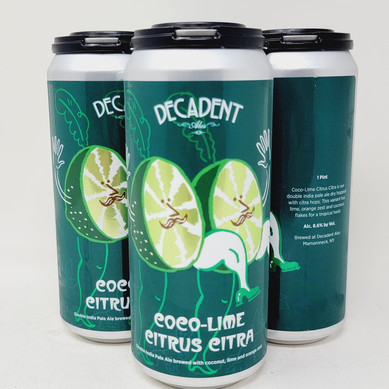 DECADENT COCO-LIME CITRUS CITRA   DOUBLE IPA  16oz CAN