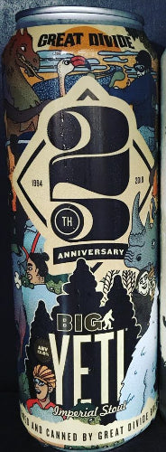 GREAT DIVIDE BREWING 25TH ANNIVERSARY BIG YETI IMPERIAL STOUT 19.2oz can