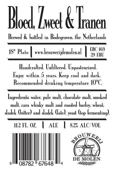 De Molen Bloed Zweet & Tranen Smoked Stout