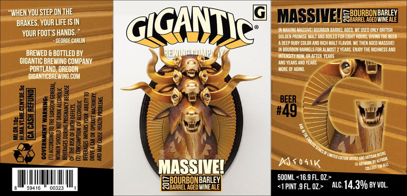Gigantic Brewing Company Bourbon MASSIVE! Bourbon Barrel Aged Barley