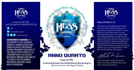 Hess Anno Quarto Imperial IPA