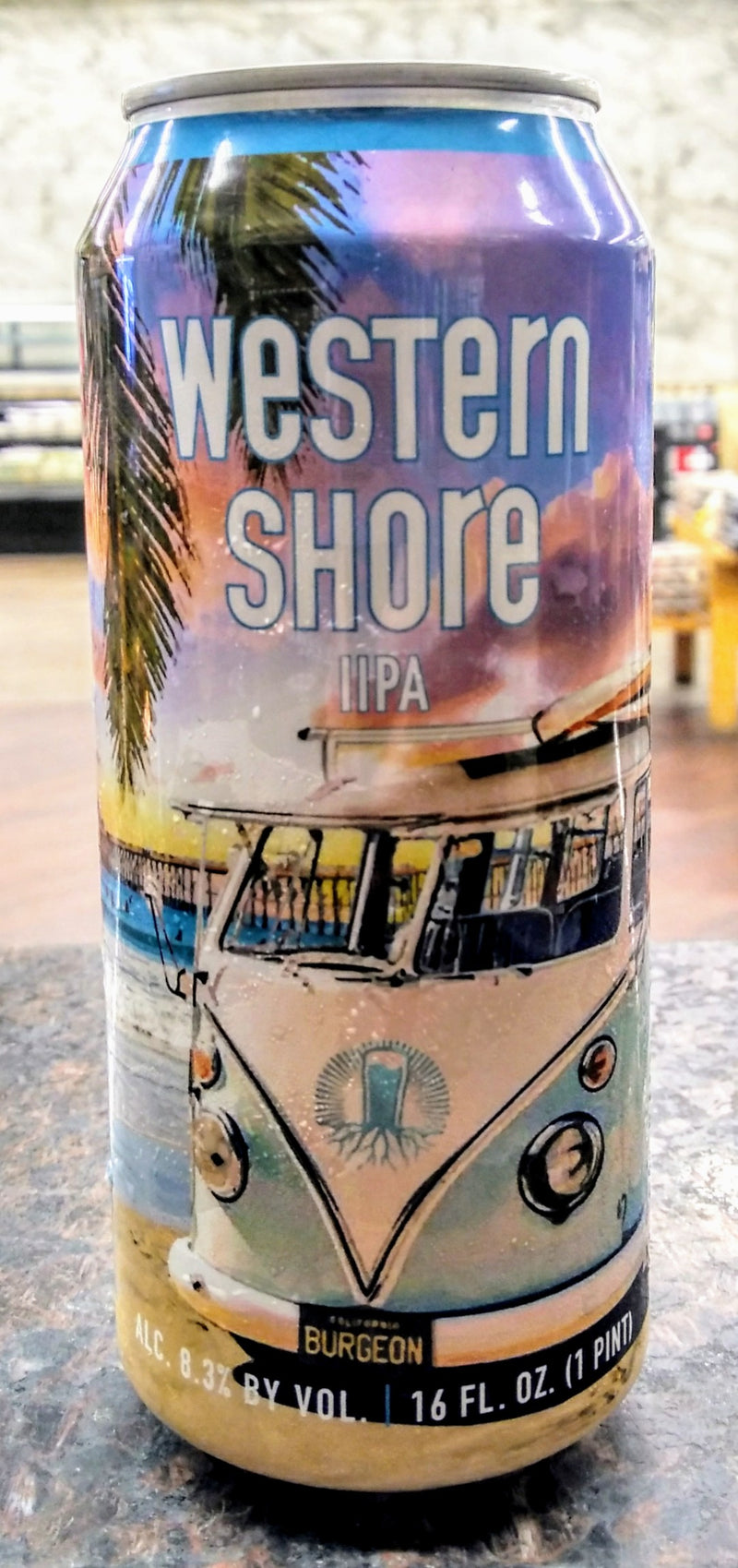 BURGEON BEER CO. WESTERN SHORE DOUBLE IPA 16oz can