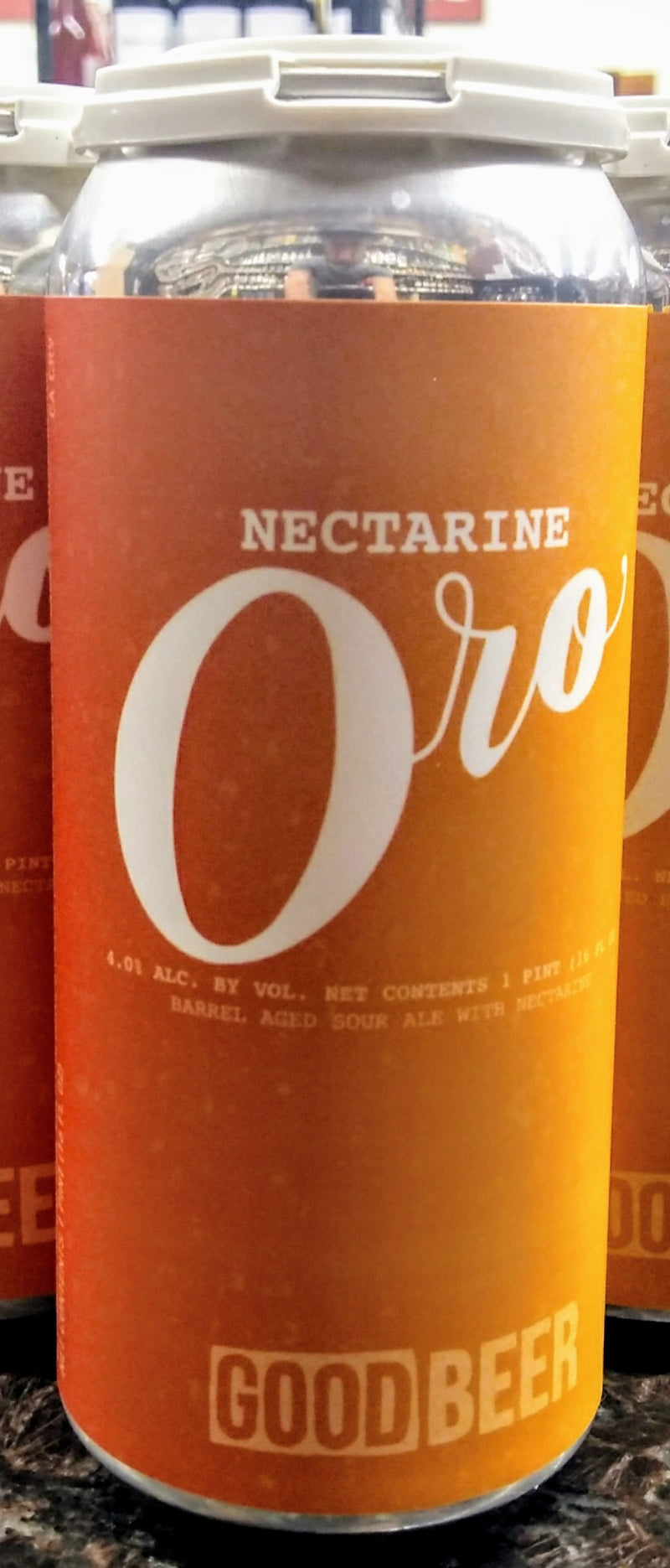 THE GOOD BEER CO. ORO NECTARINE BARREL AGED SOUR ALE 16oz can
