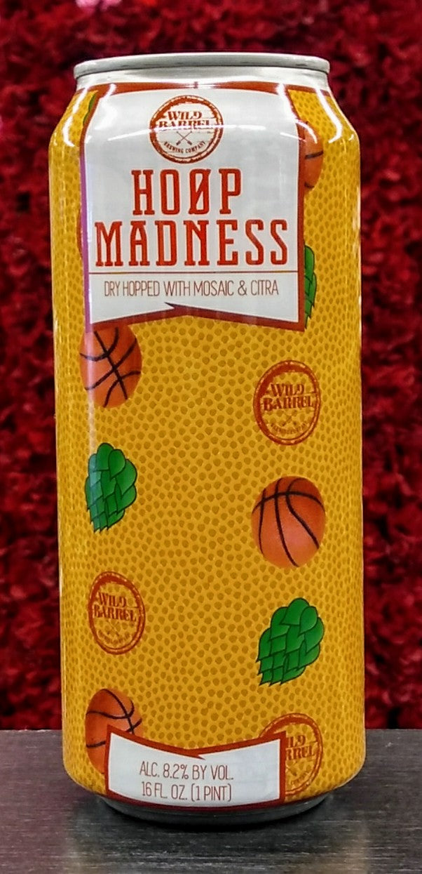 WILD BARREL BREWING CO. HOOP MADNESS HAZY DOUBLE IPA 16oz can