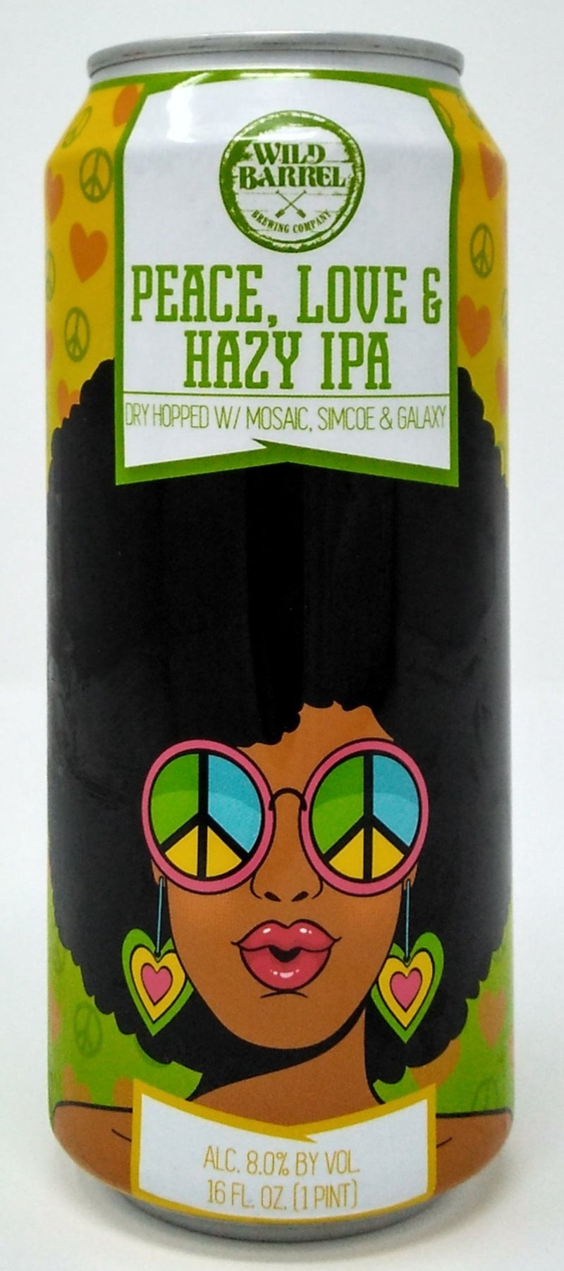 WILD BARREL BREWING CO. PEACE, LOVE AND HAZY DRY HOPPED IPA 16oz can