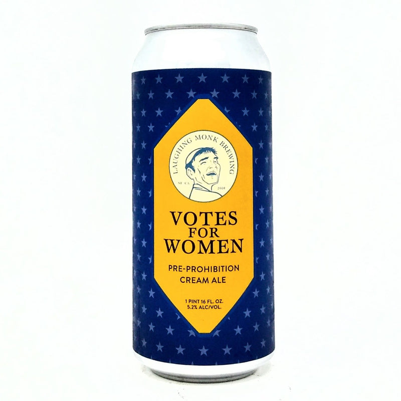 LAUGHING MONK BREWING VOTES FOR WOMEN PRE-PROHIBITION CREAM ALE 16oz can