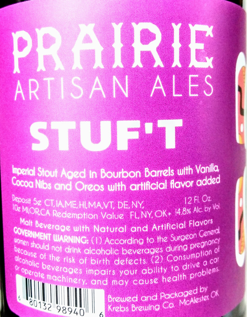 PRAIRIE ARTISAN ALES STUF'T BA IMPERIAL STOUT 12oz
