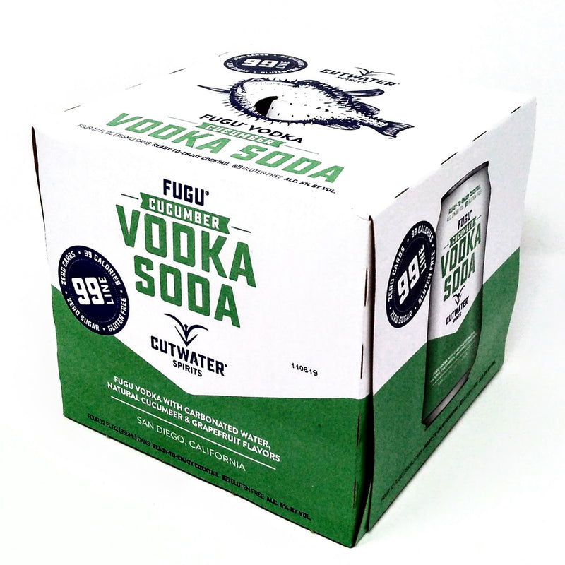 CUTWATER SPIRITS CUCUMBER VODKA SODA 4 PACK x 12oz cans