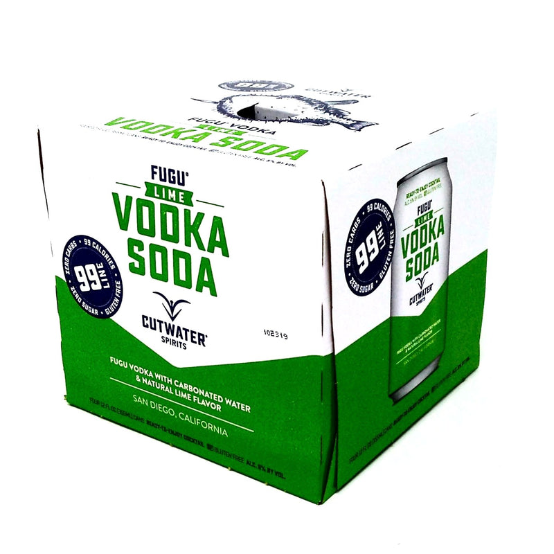CUTWATER SPIRITS LIME VODKA SODA 4 PACK x 12oz cans