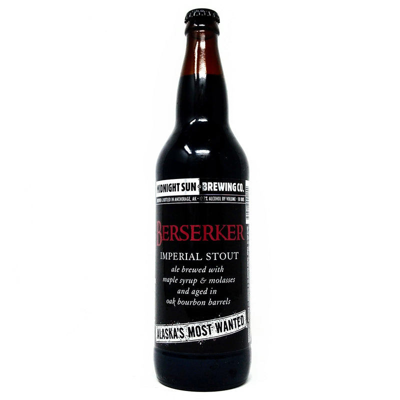 MIDNIGHT SUN BREWING CO. BERSERKER BA MAPLE SYRUP IMPERIAL STOUT 22oz