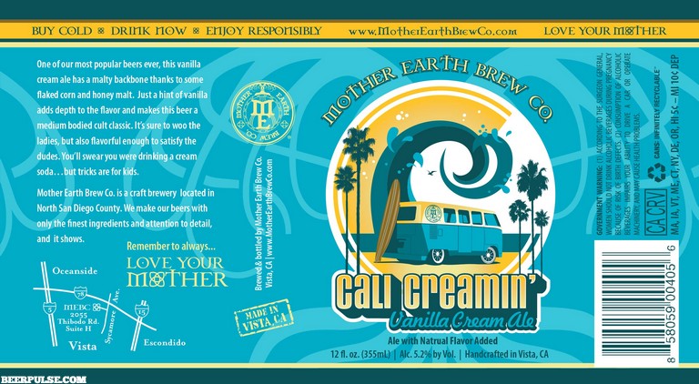 Mother Earth Cali Creamin Vanilla Cream Ale 22oz
