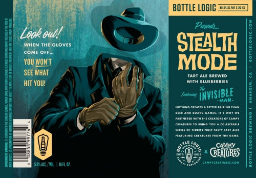 BOTTLE LOGIC BREWING STEALTH MODE BLUEBERRIES BERLINER WEISSE SOUR ALE 16oz can
