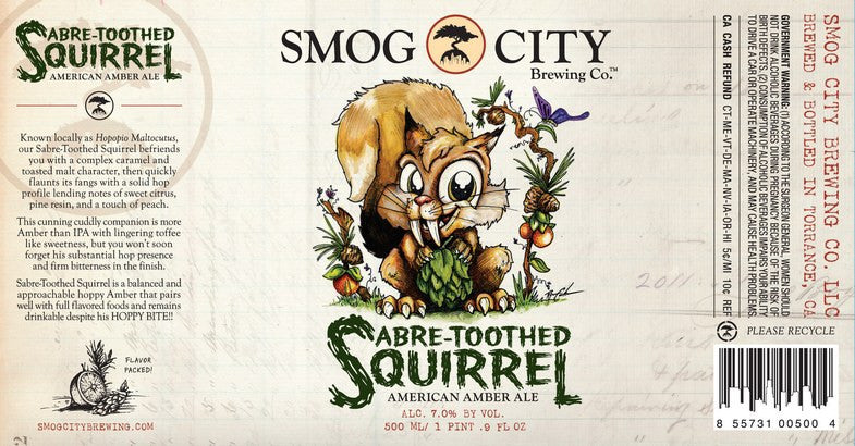 Smog City Sabre-Toothed Squirrel American Amber Ale