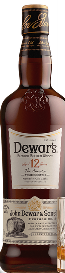 DEWARS 12 YEAR BLENDED SCOTCH WHISKEY