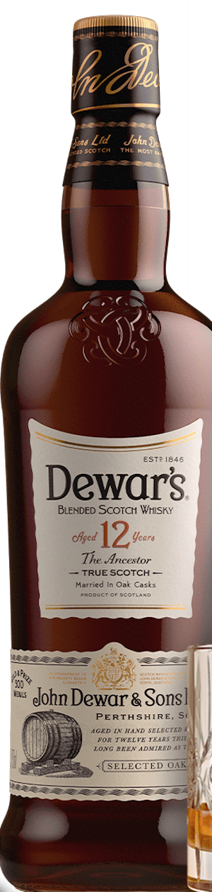 DEWARS 12 YEAR BLENDED SCOTCH WHISKEY