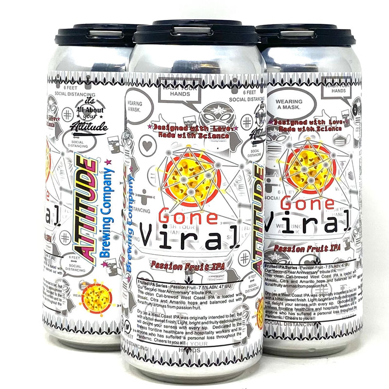 ATTITUDE BREWING GONE VIRAL PASSION FRUIT IPA 16oz can