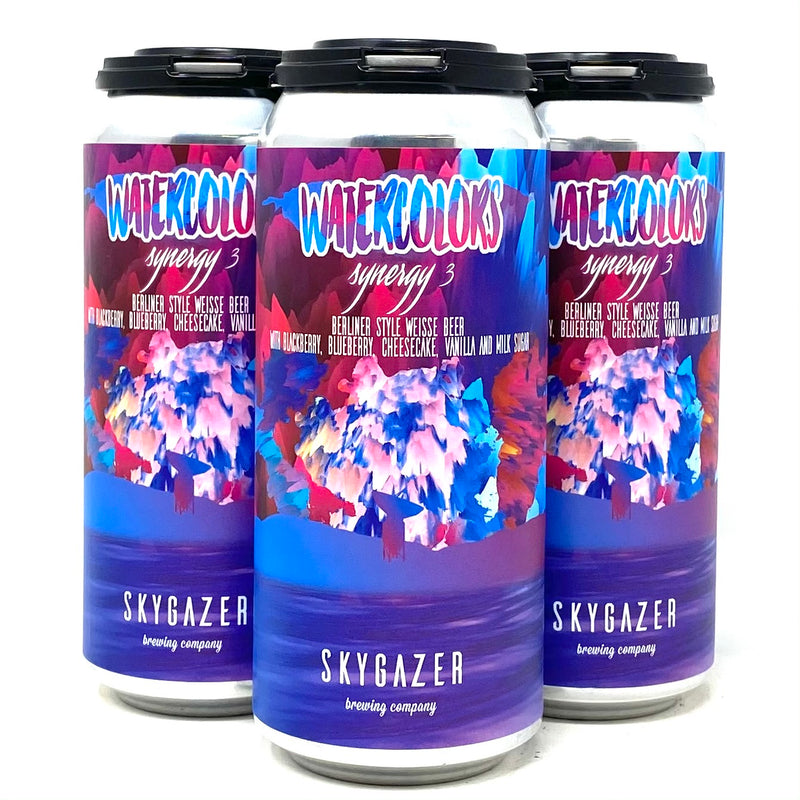 WATERCOLORS SYNERGY 3 BERLINER WEISSE w/ BLACKBERRY, BLUEBERRY, CHEESECAKE, VANILLA, AND MILK SUGAR 16oz can