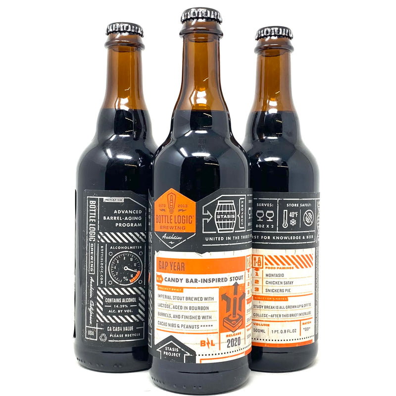 BOTTLE LOGIC 2020 GAP YEAR CANDY BAR - INSPIRED STOUT 500ml Bottle ***LIMIT 2 PER ORDER***