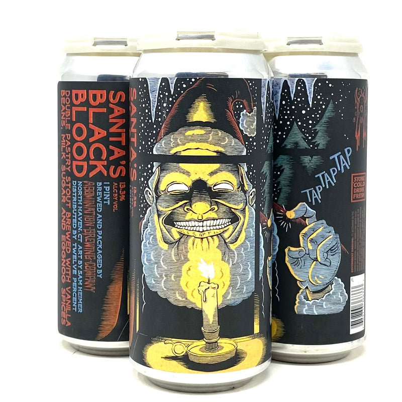 ABOMINATION BREWING SANTA’S BLACK BLOOD DOUBLE PASTRY STOUT 16oz can