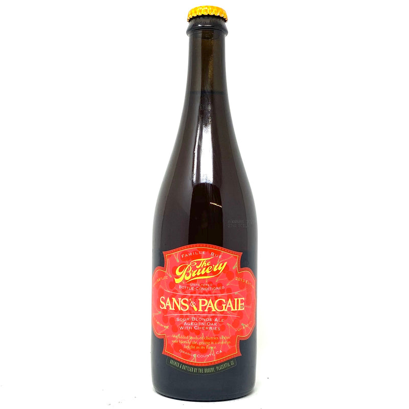 THE BRUERY 2013 SANS PAGAIE SOUR BLONDE ALE AGED IN OAK w/ CHERRIES 750ml Bottle ***LIMIT 1 PER PERSON***