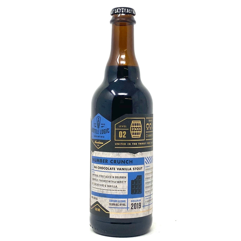 BOTTLE LOGIC 2019 NUMBER CRUNCH BOURBON BARREL-AGED CHOCOLATE VANILLA STOUT 500,L Bottle ***LIMIT 1 PER PERSON***