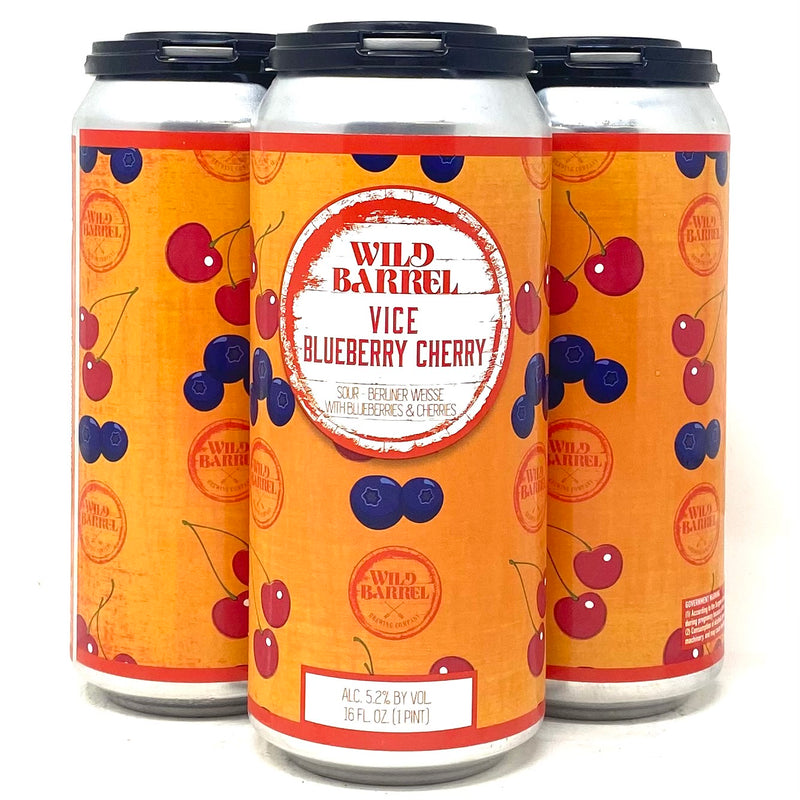 WILD BARREL VICE BLUEBERRY CHERRY SOUR-BERLINER WEISSE w/ BLUEBERRIES & CHERRIES 16oz can