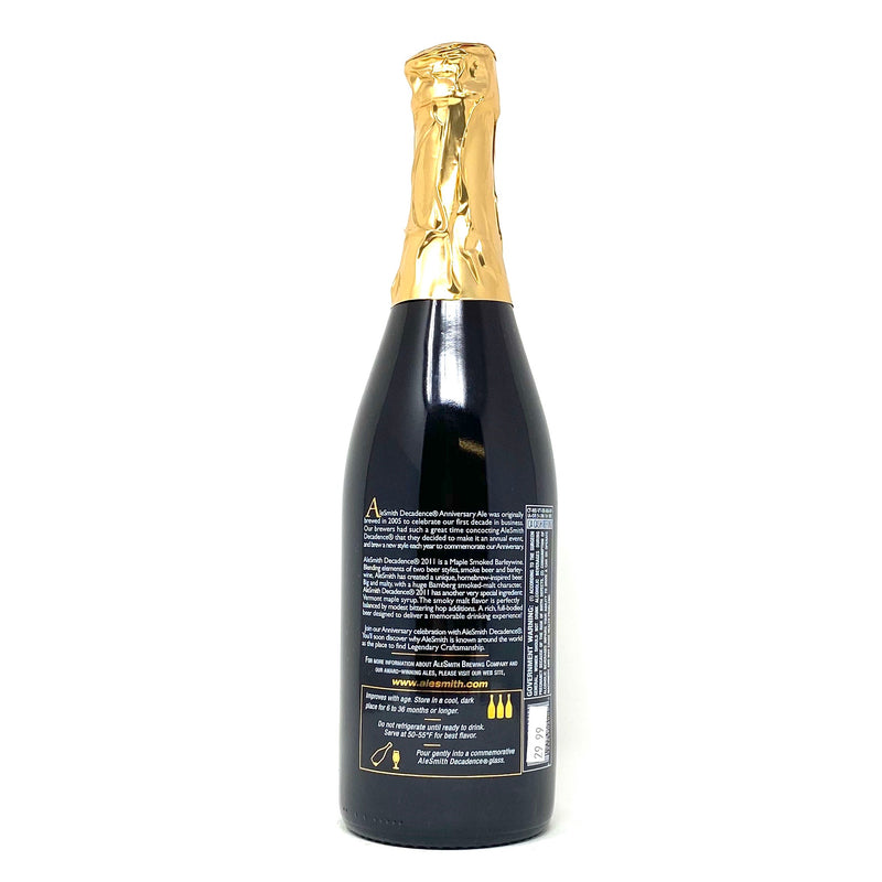ALESMITH DECADENCE ANNIVERSARY MAPLE SMOKED BARLEYWINE 750ml Bottle