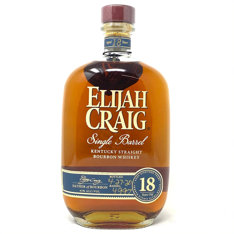 ELIJAH CRAIG 18yr SINGLE BARREL KENTUCKY STRAIGHT BOURBON WHISKEY 750ml Bottle