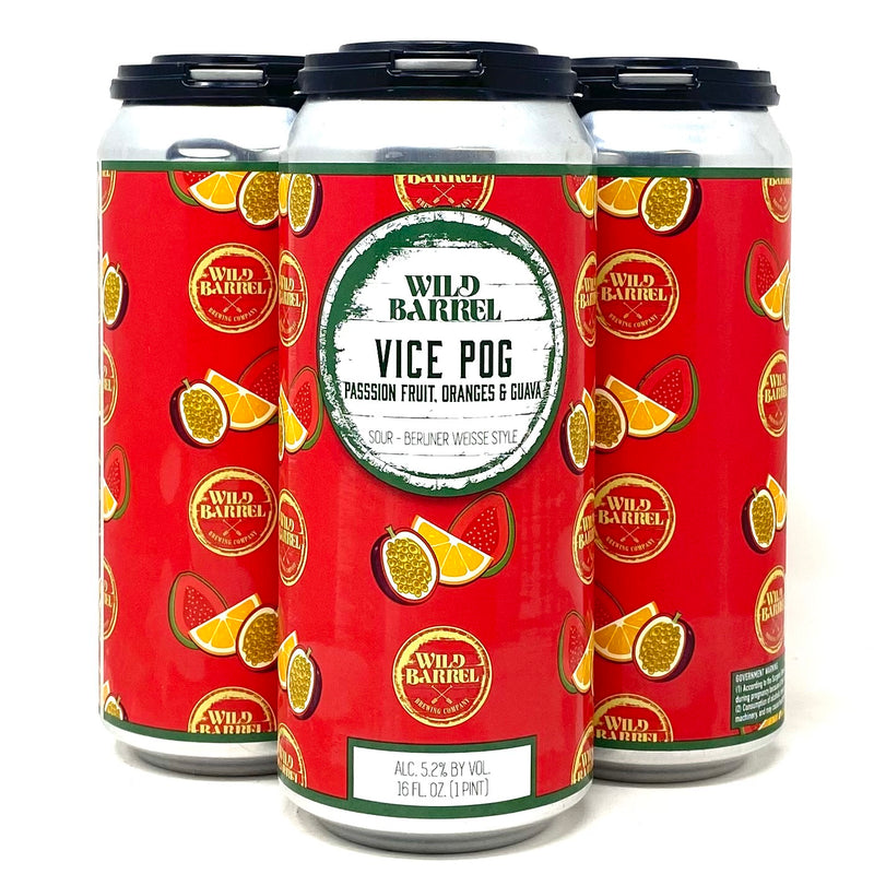 WILD BARREL VICE POG PASSION FRUIT, ORANGES & GUAVA SOUR BERLINER WEISSE 16oz can