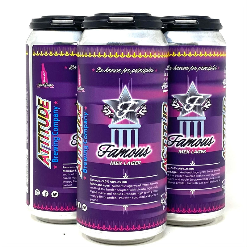 ATTITUDE BREWING FAMOUS MEX LAGER 16oz can