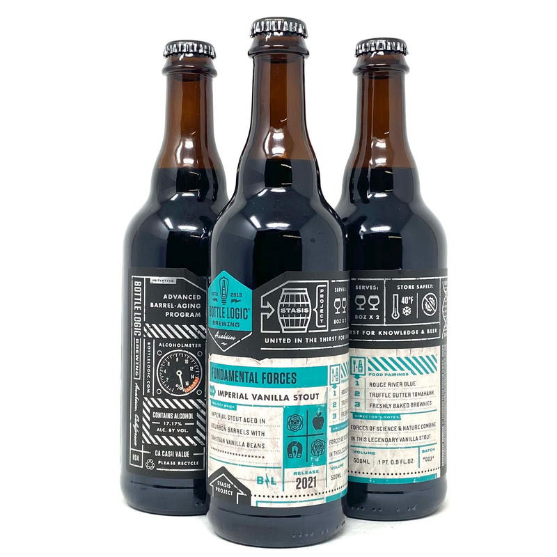 BOTTLE LOGIC 2021 FUNDAMENTAL FORCES IMPERIAL VANILLA STOUT 500ml Bottle ***LIMIT 1 PER ORDER***