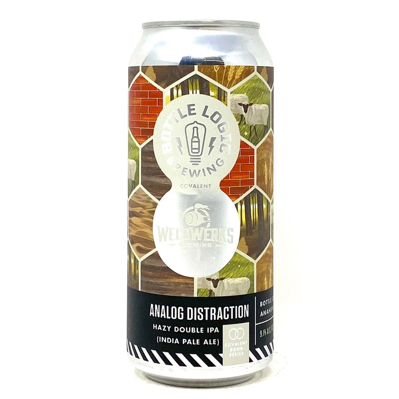BOTTLE LOGIC BREWING CO. ANALOG DISTRACTION HAZY DOUBLE IPA 16oz can