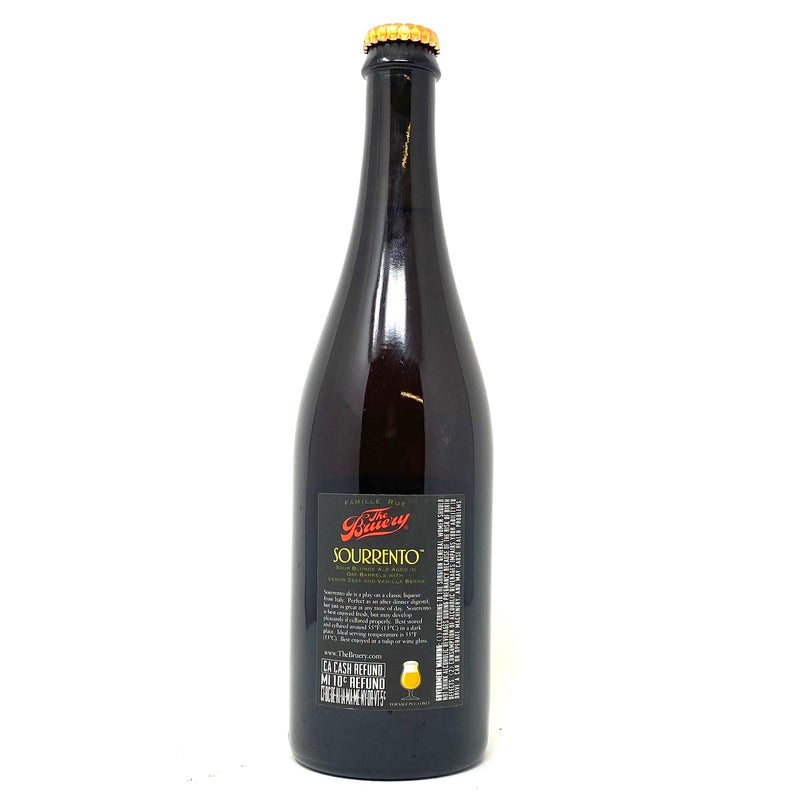 THE BRUERY 2014 SOURRENTO SOUR BLONDE ALE AGED IN OAK BARRELS w/ LEMON ZEST & VANILLA BEANS 750ml Bottle ***LIMIT 1 PER PERSON***