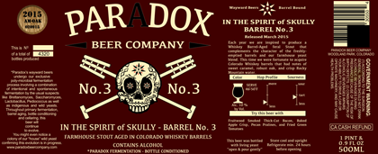 PARADOX IN THE SPIRIT OF SKULLY Barrel No. 3 500ML