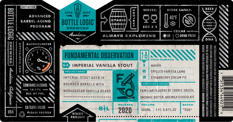 BOTTLE LOGIC FUNDAMENTAL OBSERVATION IMPERIAL VANILLA STOUT 2020 500ml Bottle ***LIMIT 1 PER PERSON***